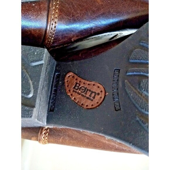 Born Women's Sherpa Lined Ankle Boots US Size 9 Brown Distressed Leather - Picture 5 of 7
